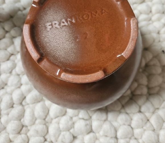 Frankoma Brown Ceramic Pedestal Bowl Art - Picture 2 of 2